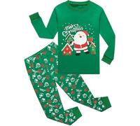 DHASIUE Kid Boy Santa Claus Pyjamas Merry Christmas House Sleepwear Cotton Long Sleeve Pjs Toddler Xmas Nightwear Outfit 6-7 Years