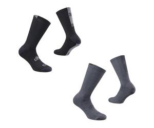 dhb Unisex All Season Merino Aeron Socks (2 Pack) Black/grey 6.5-9