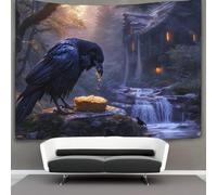 DHBANEIOK 3D Crow Print Wall Blanket Home Decoration Bedding Poster Wall Art Tapestry Tapestry Wall Hanging Soft Polyester for Living Room Bedroom Dorm Decor 70cmx100cm