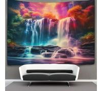 DHBANEIOK 3D Forest Cascade Print Wall Blanket Home Decoration Bedding Poster Wall Art Tapestry Tapestries Wall Hanging Soft Polyester for Bedroom Living Room, Dorm & Room Decor 180cmx230cm