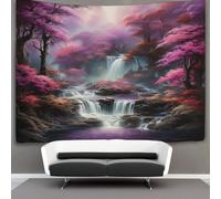 DHBANEIOK 3D Forest Cascade Printed Wall Blanket Home Decoration Bedding Poster Wall Art Tapestry Tapestry Wall Hanging Soft Polyester for Bedroom Living Room, Dorm & Room Decor 70cmx100cm