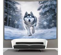 DHBANEIOK 3D Husky Print Wall Blanket Home Decoration Bedding Poster Wall Art Tapestry Tapestry Wall Hanging Soft Polyester for Bedroom Living Room Dorm Decor 180cmx230cm