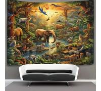 DHBANEIOK 3D Jungle Animals Print Wall Blanket Home Decoration Bedding Poster Wall Art Tapestry Wall Hanging Tapestry Soft Polyester for Living Room Bedroom Dorm Decor 180cmx230cm