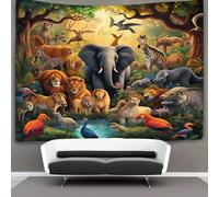 DHBANEIOK 3D Jungle Animals Printed Wall Blanket Home Decoration Bedding Poster Wall Art Tapestry Tapestries Wall Hanging Soft Polyester for Bedroom Living Room Dorm Decor 70cmx100cm