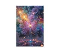 DHBANEIOK 3D Printed Colorful Butterfly Canvas Wall Art Nebula Decor nan