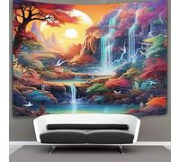 DHBANEIOK 3D Waterfall Printed Wall Blanket Home Decoration Bedding Poster Wall Art Tapestry Wall Hanging Tapestry Soft Polyester for Bedroom Living Room Dorm Decor 70cmx100cm