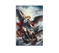 DHBANEIOK Angel Battling Dragon Poster Artwork Giclee Canvas Prints Modern Wall Art Picture Wall Hanging for Bedroom Living Room Decor 20x30inch(50x75cm)