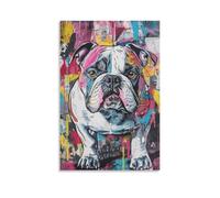 DHBANEIOK BULLDOG Canvas Wall Art Customised Personalised Photo on Canvas for Bedroom Room Picture Digitally Printed 20x30inch(50x75cm)