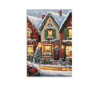 DHBANEIOK Christmas Village Poster Artwork Giclee Canvas Prints Modern Canvas Wall Art Picture Wall Hanging for Office Gym Living Room Decor 20x30inch(50x75cm)