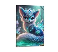 DHBANEIOK Crystal Fox Fairy Poster Artwork Giclee Canvas Prints Modern Canvas Wall Art Picture Wall Hanging for Living Room Bedroom Home Decorations 16x24inch(40x60cm)