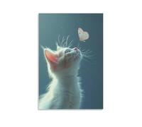 DHBANEIOK Cute Cat Print, Canvas Wall Art, Pictures for Living Room And Bedroom, Prints for Special Occasions 12x18inch(30x45cm)