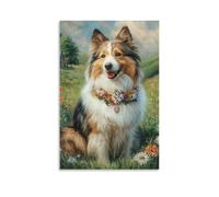 DHBANEIOK Cute Pet Dog Poster Artwork Canvas Prints Picture Modern Canvas Wall Art Picture Wall Hanging for Bedroom Living Room Decor 12x18inch(30x45cm)