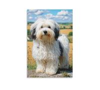 DHBANEIOK Cute Pet Dog Poster Artwork Canvas Prints Picture Modern Canvas Wall Art Picture Wall Hanging for Living Room Bedroom Home Decorations 08x12inch(20x30cm)