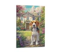 DHBANEIOK Cute Pet Dog Poster Artwork Giclee Canvas Prints Modern Wall Art Picture Wall Hanging for Living Room Home Decorations 08x12inch(20x30cm)