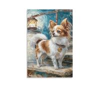 DHBANEIOK Cute Pet Dog Wall Decor Poster Canvas Prints Picture Modern Wall Art Picture Wall Hanging for Office Gym Living Room Decor 12x18inch(30x45cm)