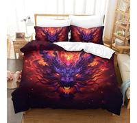 DHBANEIOK Dragon Bedding Duvet Set Quilt Cover Set Bedspread Bedroom with Pillow Cases With Zipper Closure Soft Microfiber Bedding Set Double(200x200cm)
