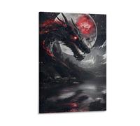 DHBANEIOK Dragon Canvas Wall Art Customised Personalised Photo on Canvas for Bedroom Room Picture Digitally Printed 16x24inch(40x60cm)
