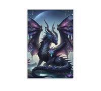 DHBANEIOK Dragon Fantasy Wall Decor Poster Giclee Canvas Prints Modern Wall Art Picture Wall Hanging for Office Gym Living Room Decor 24x36inch(60x90cm)