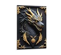 DHBANEIOK Dragon Head Art_1 Poster Artwork Giclee Canvas Prints Modern Wall Art Picture Wall Hanging for Bathroom Wall Decor 20x30inch(50x75cm)