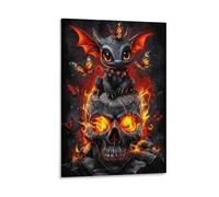 DHBANEIOK Dragon Skull Fantasy Poster Artwork Giclee Canvas Prints Modern Wall Art Picture Wall Hanging for Bedroom Living Room Decor 20x30inch(50x75cm)