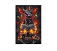 DHBANEIOK Dragon Skull Fantasy Wall Decor Poster Giclee Canvas Prints Modern Wall Art Picture Wall Hanging for Home Decorations 24x36inch(60x90cm)