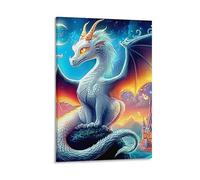 DHBANEIOK Dragon Skull Sword Poster Artwork Canvas Prints Picture Modern Canvas Wall Art Picture Wall Hanging for Bedroom Living Room Decor 12x18inch(30x45cm)