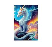 DHBANEIOK Dragon Skull Sword Poster Artwork Canvas Prints Picture Modern Wall Art Picture Wall Hanging for Bedroom Living Room Decor 12x18inch(30x45cm)