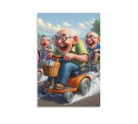 DHBANEIOK Elderly Joy Ride Poster Artwork Canvas Prints Picture Modern Wall Art Picture Wall Hanging for Home Decorations 16x24inch(40x60cm)