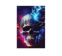 DHBANEIOK Electric Skull Art_1 Poster Artwork Giclee Canvas Prints Modern Canvas Wall Art Picture Wall Hanging for Living Room Home Decorations 16x24inch(40x60cm)