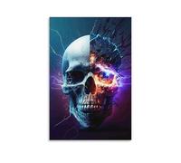DHBANEIOK Electric Skull Art_2_1 Wall Decor Poster Giclee Canvas Prints Modern Wall Art Picture Wall Hanging for Dining Room Kitchen Home Office Decor 24x36inch(60x90cm)