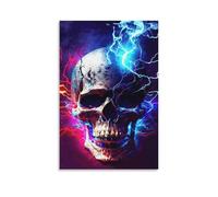 DHBANEIOK Electric Skull Art_2 Poster Artwork Giclee Canvas Prints Modern Wall Art Picture Wall Hanging for Living Room Home Decorations 24x36inch(60x90cm)