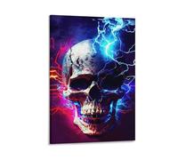 DHBANEIOK Electric Skull Art_2 Wall Decor Poster Giclee Canvas Prints Modern Canvas Wall Art Picture Wall Hanging for Office Gym Living Room Decor 12x18inch(30x45cm)