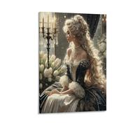 DHBANEIOK Elegant Lady in Baroque Dress Wall Decor Poster Giclee Canvas Prints Modern Canvas Wall Art Picture Wall Hanging for Office Gym Living Room Decor 12x18inch(30x45cm)