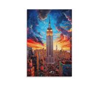 DHBANEIOK Empire State Building Poster Artwork Canvas Prints Picture Modern Canvas Wall Art Picture Wall Hanging for Home Decorations 20x30inch(50x75cm)