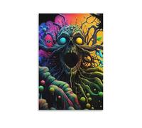 DHBANEIOK Fantasy Horror Skull Poster Artwork Giclee Canvas Prints Modern Canvas Wall Art Picture Wall Hanging for Bedroom Living Room Decor 24x36inch(60x90cm)