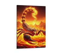 DHBANEIOK Fire Scorpion Poster Artwork Canvas Prints Picture Modern Wall Art Picture Wall Hanging for Dining Room Kitchen Home Office Decor 20x30inch(50x75cm)