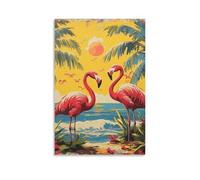 DHBANEIOK Flamingo Canvas Print Colourful Wall Art -Modern Room Bedroom Piece Home Decor Interior Design 20x30inch(50x75cm)