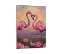 DHBANEIOK Flamingo Wall Art Canvas Print Painting Wall Decor Set of Ornaments for Walls Bedroom Living Room 08x12inch(20x30cm)