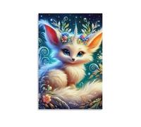 DHBANEIOK Fox Fairy Night Wall Decor Poster Canvas Prints Picture Modern Wall Art Picture Wall Hanging for Home Decorations 16x24inch(40x60cm)
