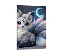 DHBANEIOK Fox Star Moon Wall Decor Poster Canvas Prints Picture Modern Canvas Wall Art Picture Wall Hanging for Bedroom Living Room Decor 12x18inch(30x45cm)