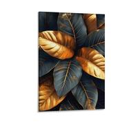 DHBANEIOK Golden Leaves Art - The Canvas Prints of Reproduction Artwork Pictures on Canvas Wall Art for Home Office Decorations 16x24inch(40x60cm)
