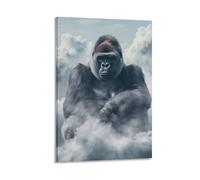 DHBANEIOK Gorilla Art Canvas Prints of Modern Stretched Giclee Artwork Pictures Paintings on Canvas Wall Art for Bedroom Home Office Decorations 16x24inch(40x60cm)