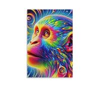 DHBANEIOK Gorilla Poster Artwork Giclee Canvas Prints Modern Canvas Wall Art Picture Wall Hanging for Living Room Bedroom Home Decorations 08x12inch(20x30cm)