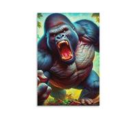 DHBANEIOK Gorilla Wall Decor Poster Canvas Prints Picture Modern Wall Art Picture Wall Hanging for Bedroom Living Room Decor 08x12inch(20x30cm)