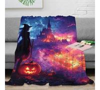 DHBANEIOK Halloween Witch Gaming Blanket 3D Design Bed Blanket Bedding Decorative Soft Warm Microfiber for Sofa Couch Chair Adult Kids 40x50inch(100x130cm)