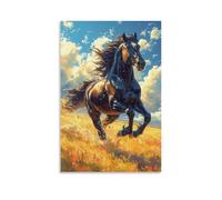DHBANEIOK Horse Wall Art Canvas Print Painting Wall Decor Set of Ornaments for Walls Bedroom Living Room 08x12inch(20x30cm)