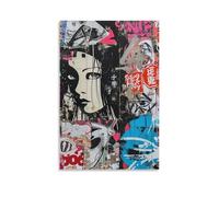 DHBANEIOK Japanese Graffiti Canvas Print Colourful Wall Art -Modern Room Bedroom Piece Home Decor Interior Design 16x24inch(40x60cm)