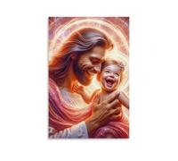 DHBANEIOK Jesus Child Joy Wall Decor Poster Canvas Prints Picture Modern Wall Art Picture Wall Hanging for Dining Room Kitchen Home Office Decor 12x18inch(30x45cm)