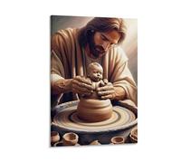 DHBANEIOK Jesus Potter Baby Poster Artwork Canvas Prints Picture Modern Canvas Wall Art Picture Wall Hanging for Dining Room Kitchen Home Office Decor 12x18inch(30x45cm)