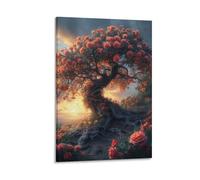 DHBANEIOK Life Tree Canvas Wall Art Customised Personalised Photo on Canvas for Bedroom Room Picture Digitally Printed 16x24inch(40x60cm)